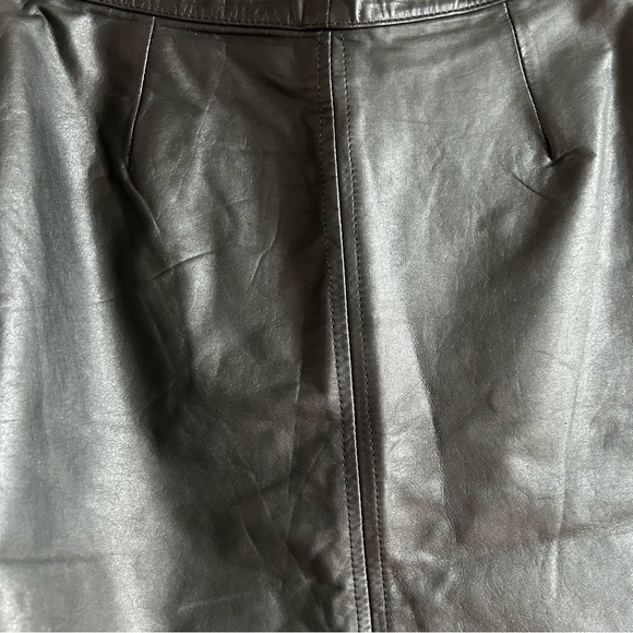 Vintage High Waisted Leather Skirt - Picture 3 of 6
